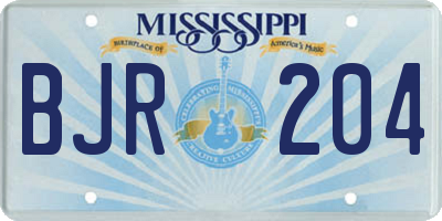MS license plate BJR204