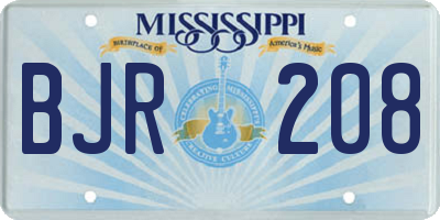 MS license plate BJR208