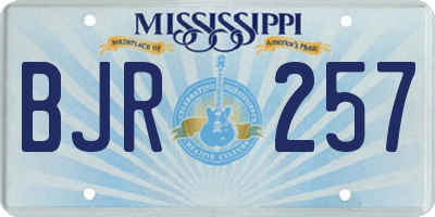 MS license plate BJR257