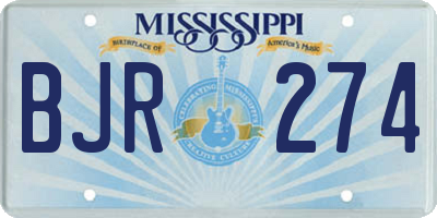 MS license plate BJR274