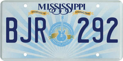 MS license plate BJR292