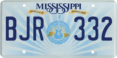 MS license plate BJR332