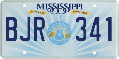 MS license plate BJR341