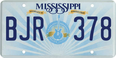 MS license plate BJR378