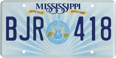 MS license plate BJR418