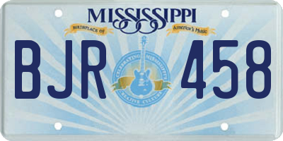 MS license plate BJR458