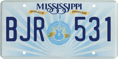 MS license plate BJR531