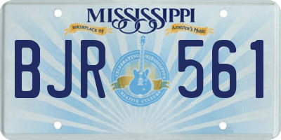 MS license plate BJR561