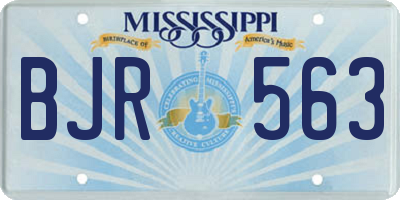 MS license plate BJR563