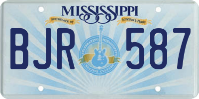 MS license plate BJR587