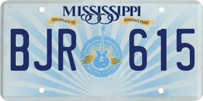 MS license plate BJR615