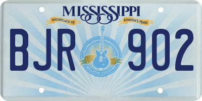 MS license plate BJR902