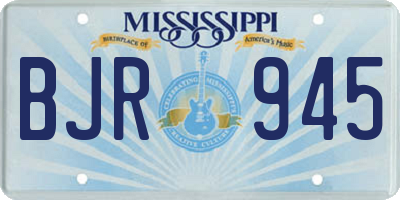 MS license plate BJR945