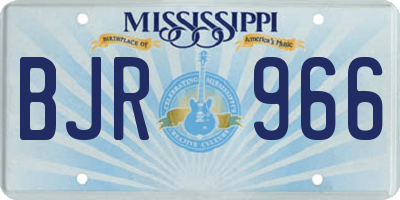 MS license plate BJR966