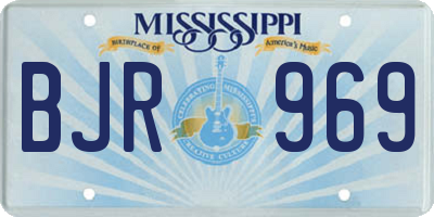 MS license plate BJR969
