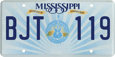 MS license plate BJT119