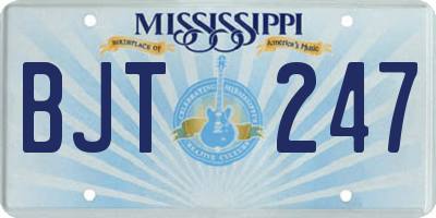 MS license plate BJT247