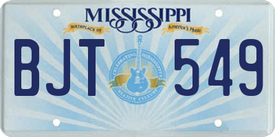 MS license plate BJT549