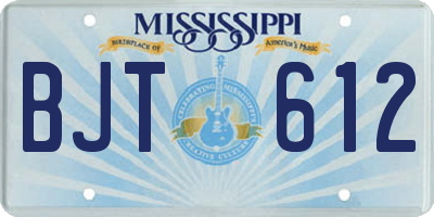 MS license plate BJT612