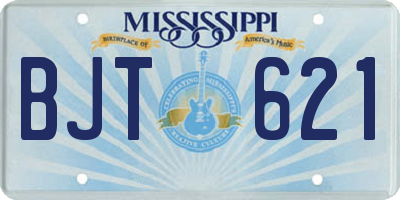 MS license plate BJT621