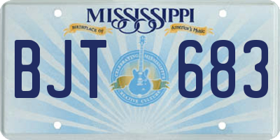 MS license plate BJT683