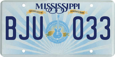 MS license plate BJU033