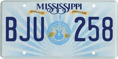 MS license plate BJU258