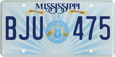 MS license plate BJU475