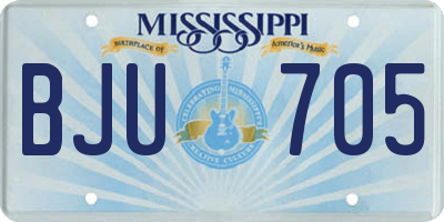 MS license plate BJU705