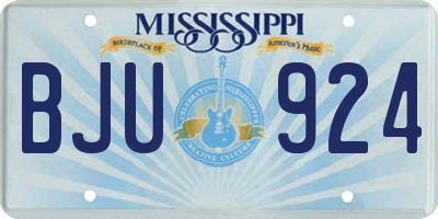 MS license plate BJU924