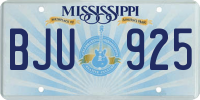 MS license plate BJU925