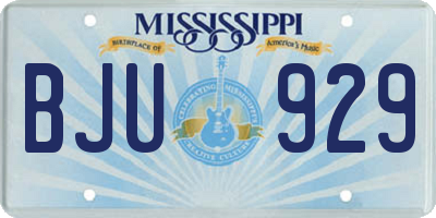 MS license plate BJU929