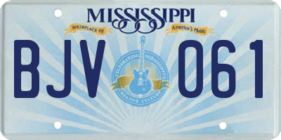 MS license plate BJV061