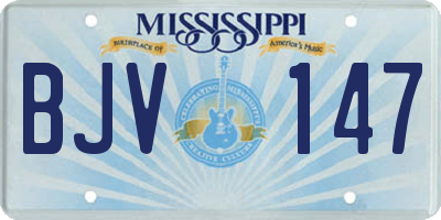 MS license plate BJV147