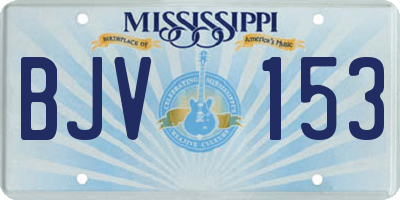 MS license plate BJV153