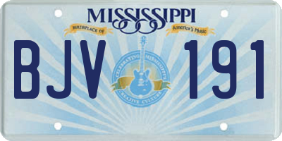 MS license plate BJV191