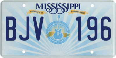 MS license plate BJV196
