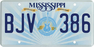 MS license plate BJV386