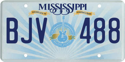 MS license plate BJV488