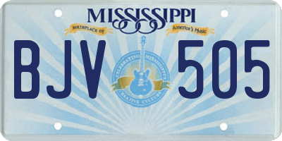 MS license plate BJV505