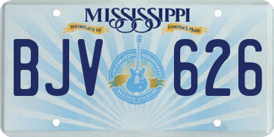MS license plate BJV626