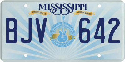 MS license plate BJV642