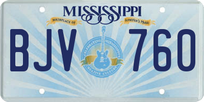 MS license plate BJV760