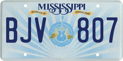 MS license plate BJV807