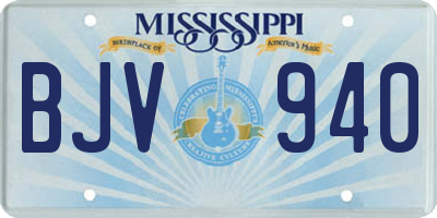 MS license plate BJV940