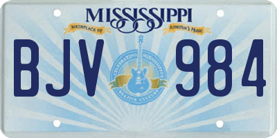 MS license plate BJV984