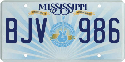 MS license plate BJV986