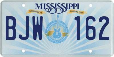 MS license plate BJW162