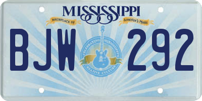 MS license plate BJW292