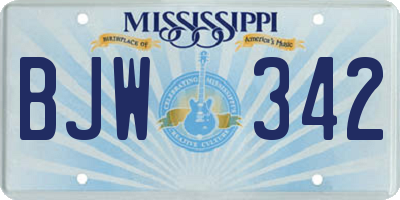 MS license plate BJW342